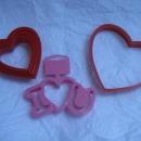 Wilton 5 Valeintine Hearts Pink I Love You Valentine's Day Cookie Cutters