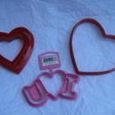 Wilton 5 Valeintine Hearts Pink I Love You Valentine's Day Cookie Cutters