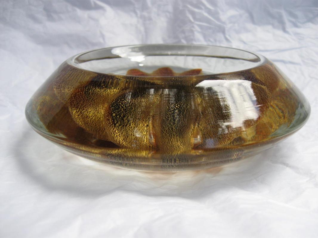 Large Concave Gold Star Paperweight or Candy Dish