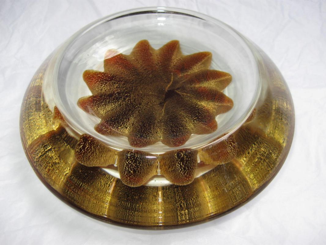 Large Concave Gold Star Paperweight or Candy Dish