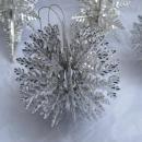5 Vintage Silver Plastic Snowflakes In 2 Different Shapes or Styles Christmas Ornaments
