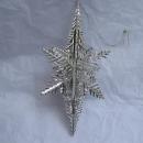 5 Vintage Silver Plastic Snowflakes In 2 Different Shapes or Styles Christmas Ornaments