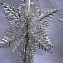 5 Vintage Silver Plastic Snowflakes In 2 Different Shapes or Styles Christmas Ornaments