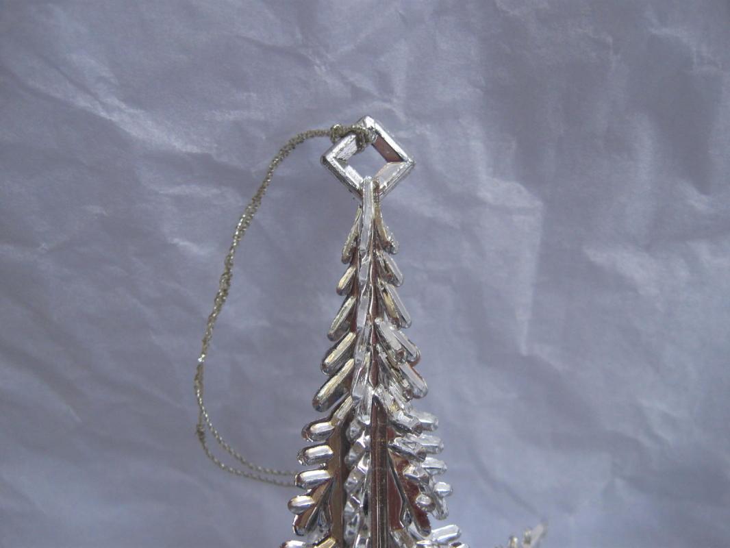 5 Vintage Silver Plastic Snowflakes In 2 Different Shapes or Styles Christmas Ornaments