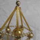 3D Atomic Mercury Glass Beaded Wire Silver Gold Christmas Ornament Figural Kite