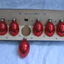 Set Of 6 Red Glass Teardrop Paragon USA Christmas Tree Ornaments
