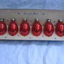 Set Of 6 Red Glass Teardrop Paragon USA Christmas Tree Ornaments