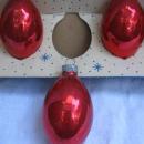 Set Of 6 Red Glass Teardrop Paragon USA Christmas Tree Ornaments