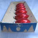 Set Of 6 Red Glass Teardrop Paragon USA Christmas Tree Ornaments