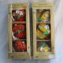 6 Vintage Orange & Lemon Yellow Christmas Fruit Basket Ornaments In Orignal Boxes