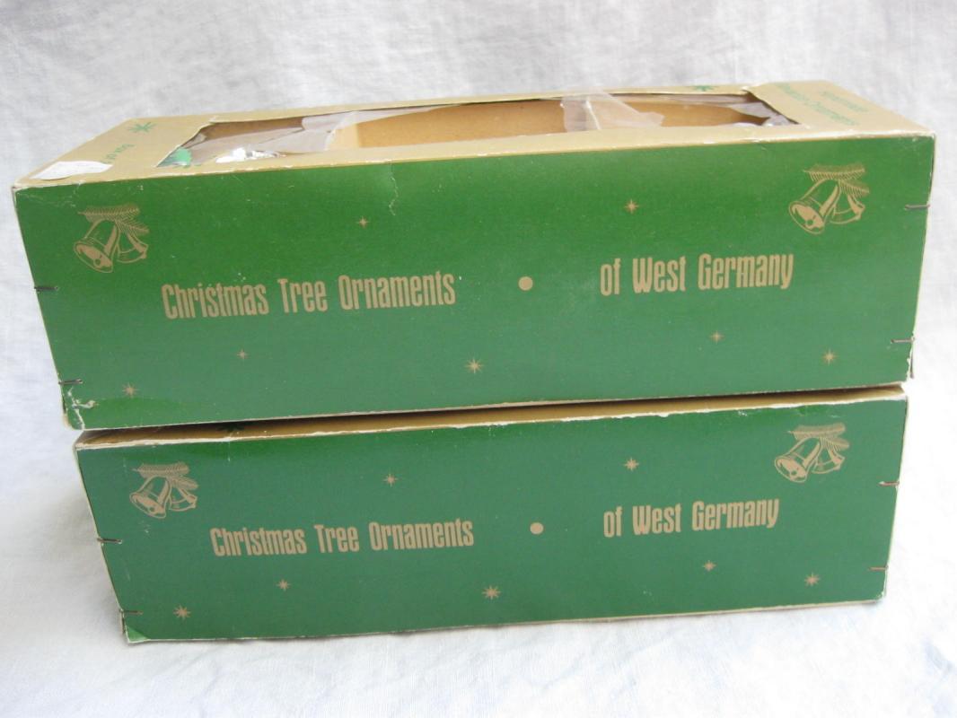 6 Vintage Orange & Lemon Yellow Christmas Fruit Basket Ornaments In Orignal Boxes