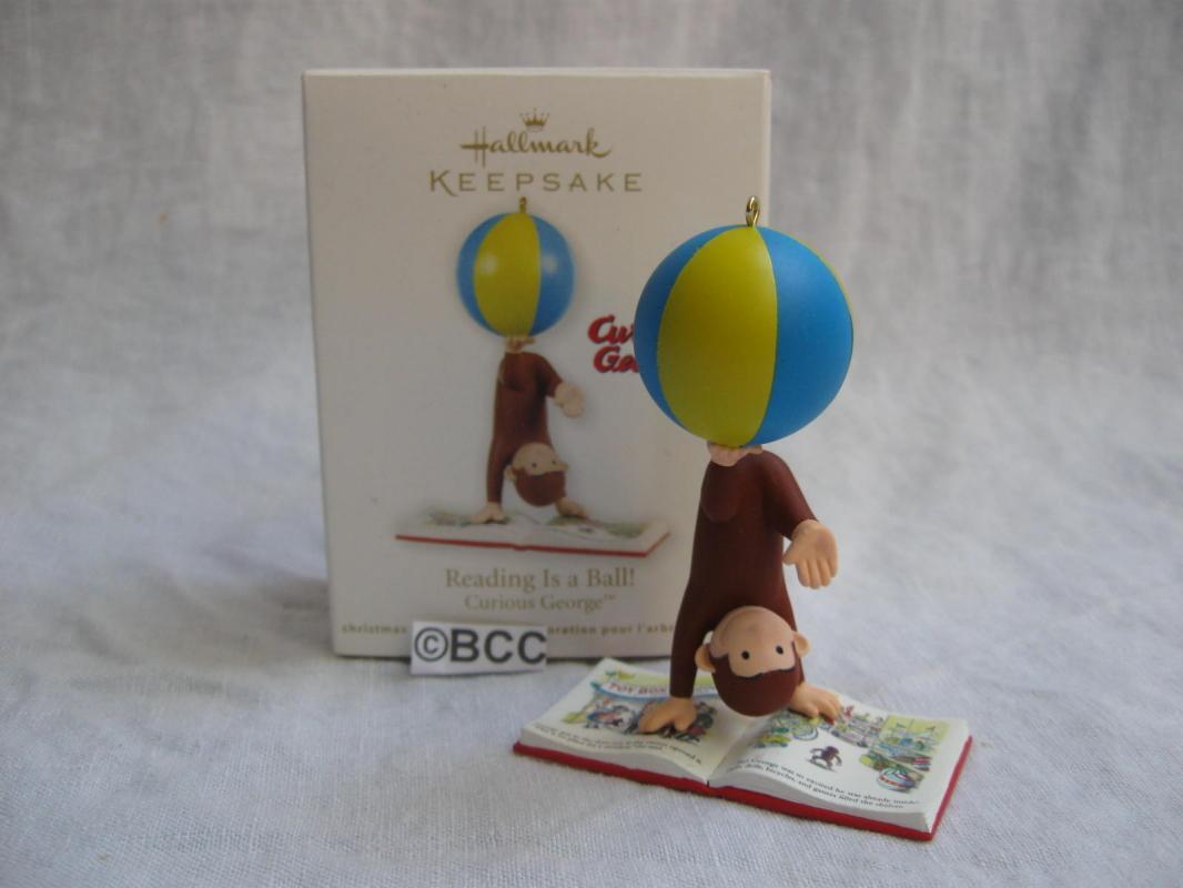 Hallmark 2011 Curious George REading Is a Ball Christmas Tree Ornamentrnaments