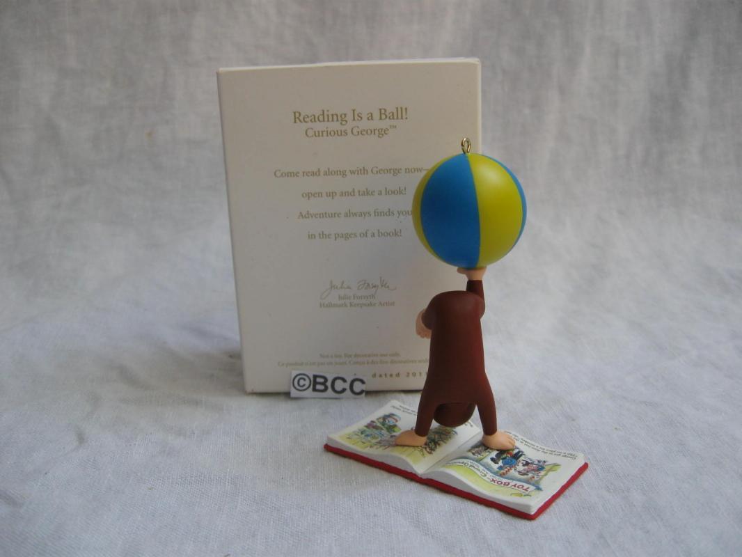 Hallmark 2011 Curious George REading Is a Ball Christmas Tree Ornamentrnaments