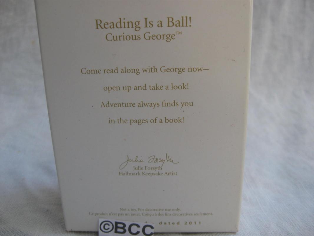 Hallmark 2011 Curious George REading Is a Ball Christmas Tree Ornamentrnaments