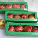 13 Vintage Pink & Gold Satin Teardrop Christmas Ornaments