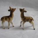 Two 2 Porcelain Fawn Baby Deer Miniature Figurines