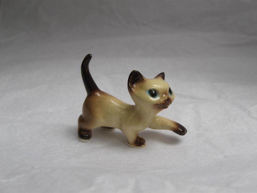 Miniature Porcelain Siamese Kitten Kitty Cat