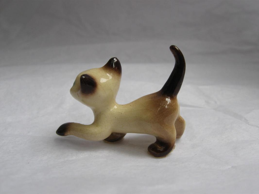 Miniature Porcelain Siamese Kitten Kitty Cat