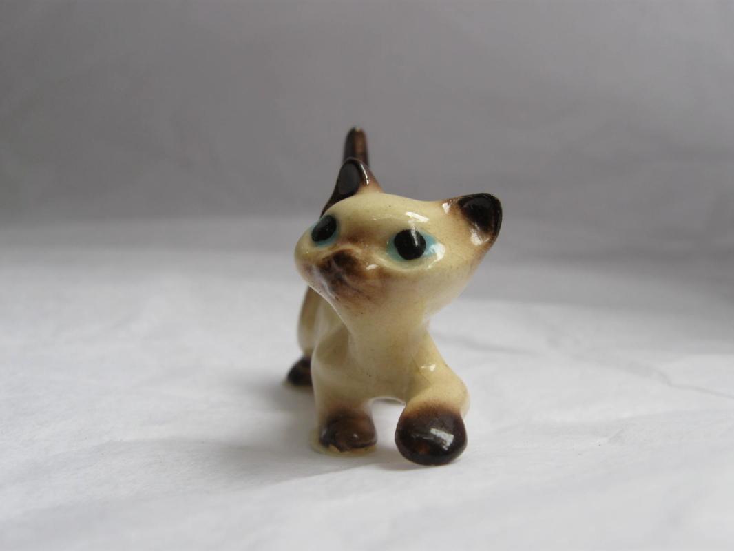 Miniature Porcelain Siamese Kitten Kitty Cat