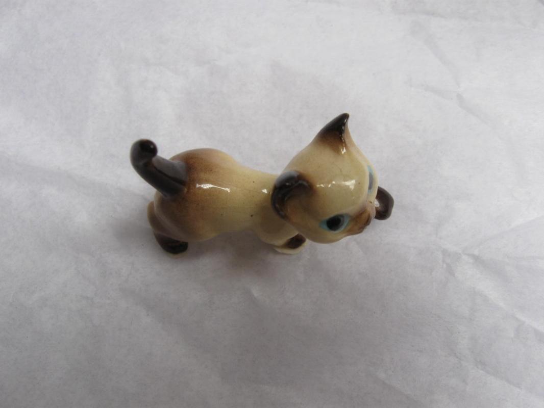 Miniature Porcelain Siamese Kitten Kitty Cat
