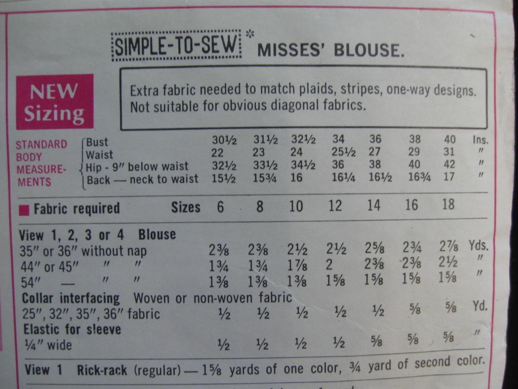 New Vintage Simplicity 8416 Misses Blouse Learn To Sew Sewing Pattern Size 10 1960's