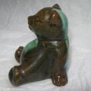 Vintage McMaster Canada Bear Figurine Ceramic Pottery Green Brown
