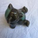 Vintage McMaster Canada Bear Figurine Ceramic Pottery Green Brown