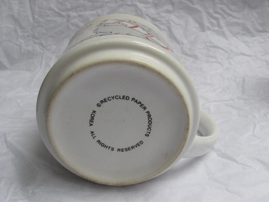 Vintage Grey Cat & Candy Cane MMMMMerry Merry Christmas Mug By Sandra Boynton