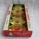 Vintage Christmas Jewelbrite Poinsettia Plastic Ornaments Diorama Hexagon In Original Box