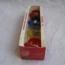 Vintage Jewelbrite Flora Bells Round Colored Christmas Diorama Ornaments In Box