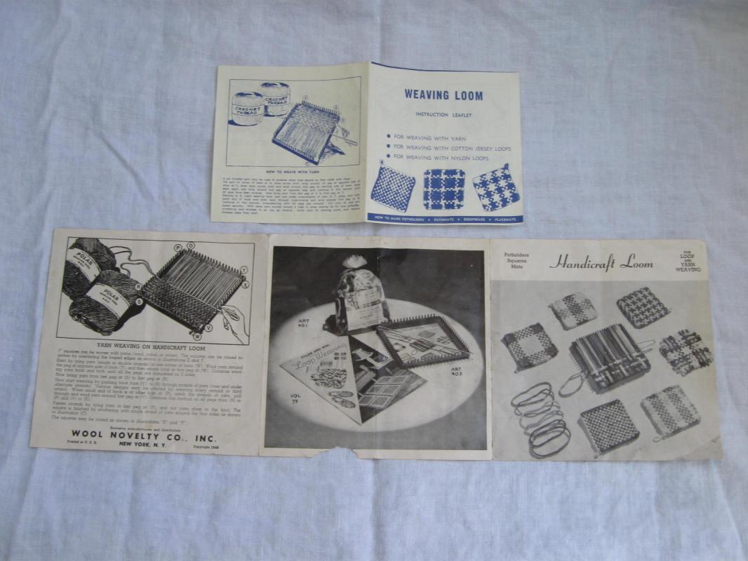 Vintage Handicraft Weaving Loom Plus Instructions