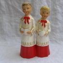 Vintage Christmas Choir Boys With Dirty Faces Candle Holder Carolers Schmid Bros