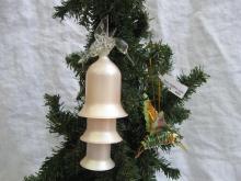 2 Humingbird Xmas Ornaments Glass Hand Blown With Bells & Metal Bird Moving Tail
