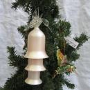 2 Humingbird Xmas Ornaments Glass Hand Blown With Bells & Metal Bird Moving Tail