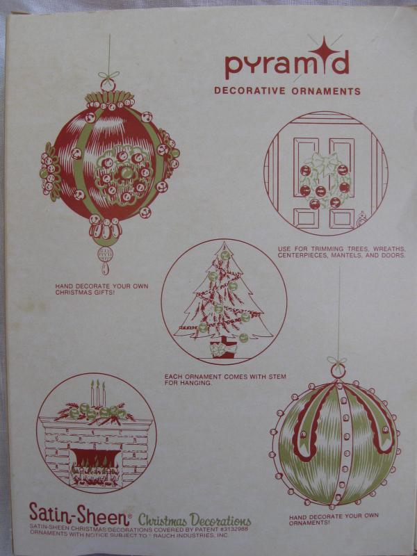 24 Vintage Pyramid Pink Satin Sheen Christmas Ornaments In Original Boxes 2 Sizes