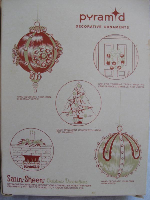 24 Vintage Pyramid Pink Satin Sheen Christmas Ornaments In Original Boxes 2 Sizes