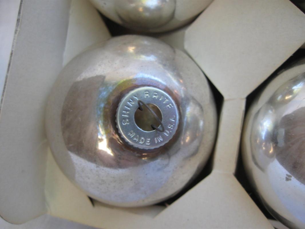 33 Vintage Silver Glass Shiny Brite Noelle USA Ornaments