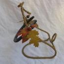 Fancy Metal Horseshoe Wine or Bottle Holder Rack Western Acorns Oak Leaves Rope
