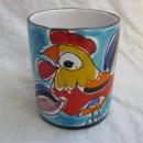 Colorful Abstract Rooster Coffee Mug Large Impressionist Art Rooster