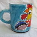 Colorful Abstract Rooster Coffee Mug Large Impressionist Art Rooster