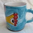 Colorful Abstract Rooster Coffee Mug Large Impressionist Art Rooster