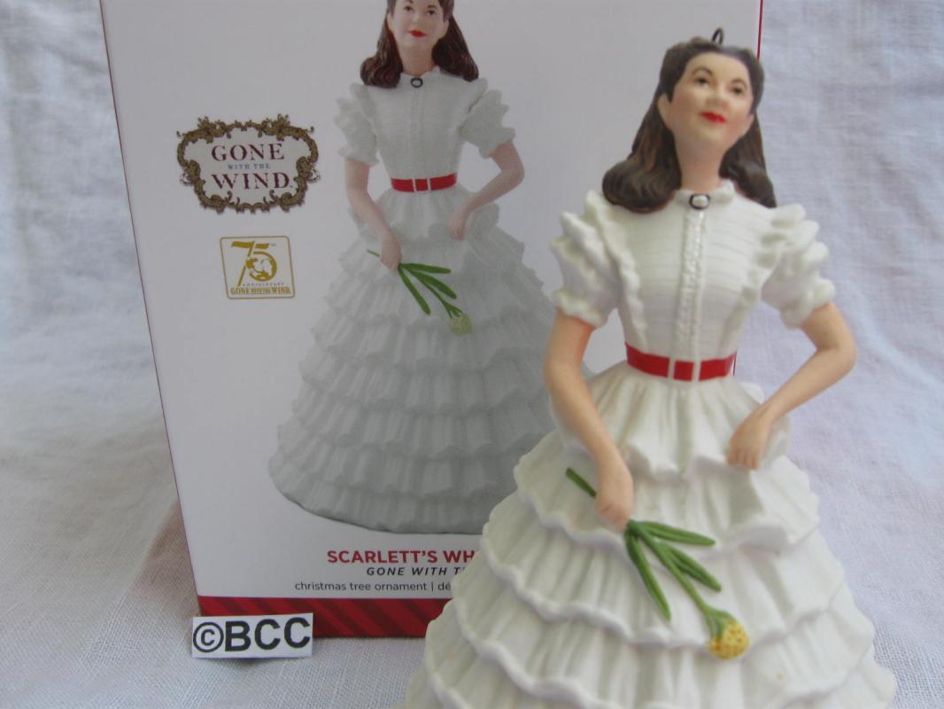 Hallmark 2014 Scarlett's White Dress Gone With The Wind Limited Ornament GWTW Scarlett