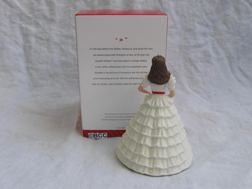 Hallmark 2014 Scarlett's White Dress Gone With The Wind Limited Ornament GWTW Scarlett