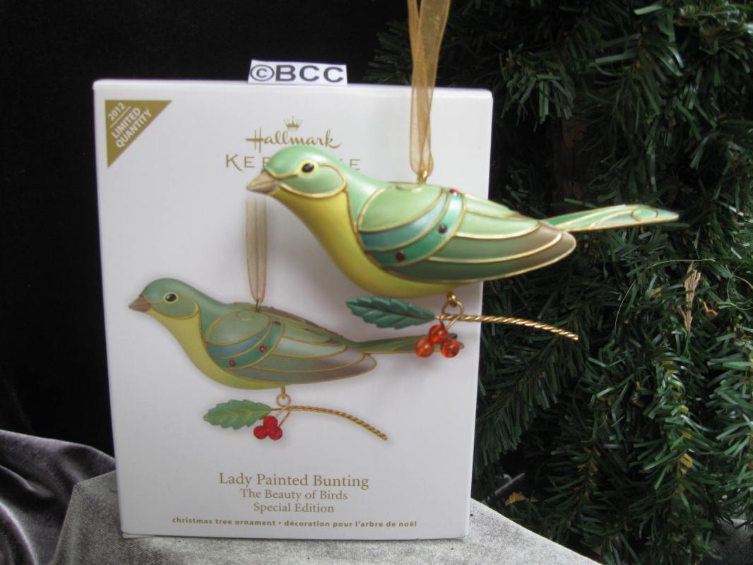 Hallmark 2012 LADY PAINTED BUNTING Beauty of Birds Series Limited Edition Christmas Tree Ornament