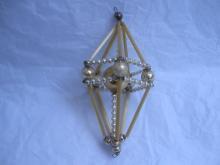3D Atomic Mercury Glass Beaded Wire Silver Gold Christmas Ornament Figural Kite