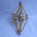 3D Atomic Mercury Glass Beaded Wire Silver Gold Christmas Ornament Figural Kite