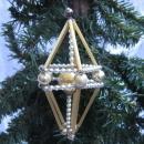 3D Atomic Mercury Glass Beaded Wire Silver Gold Christmas Ornament Figural Kite