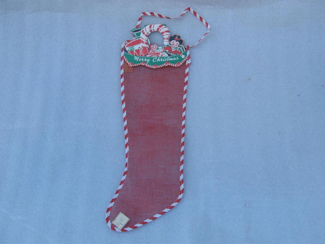 New Vintage Net Christmas Stocking Western Theme - 5 Available