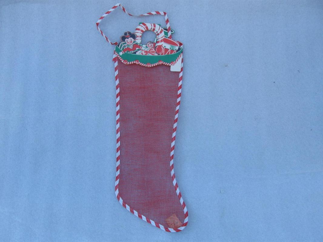 New Vintage Net Christmas Stocking Western Theme - 5 Available
