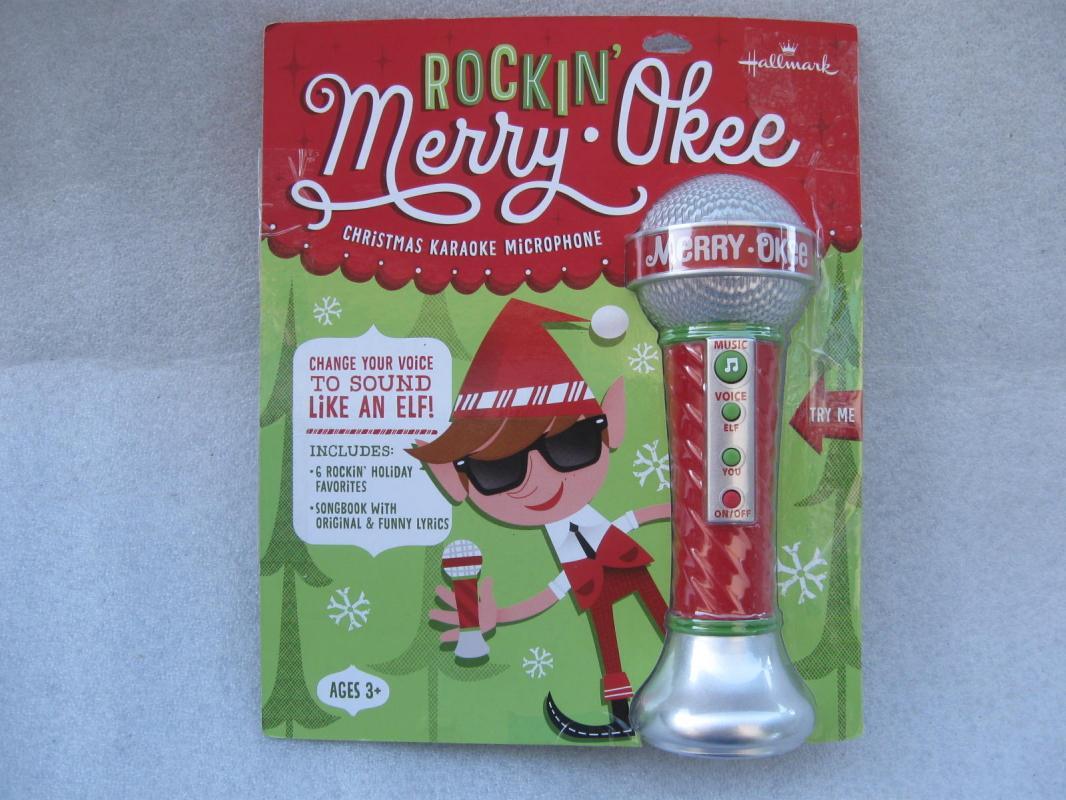 Hallmark 2012 Merry Okee Christmas Karaoke Elf Sound Microphone w/songbook